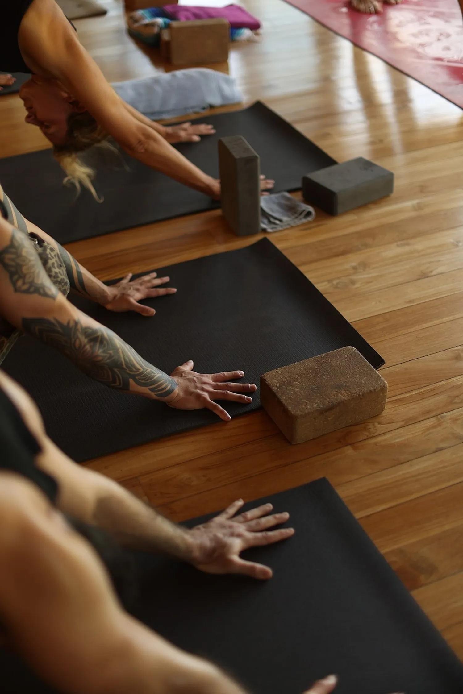 A solitary yoga practice in soft morning light